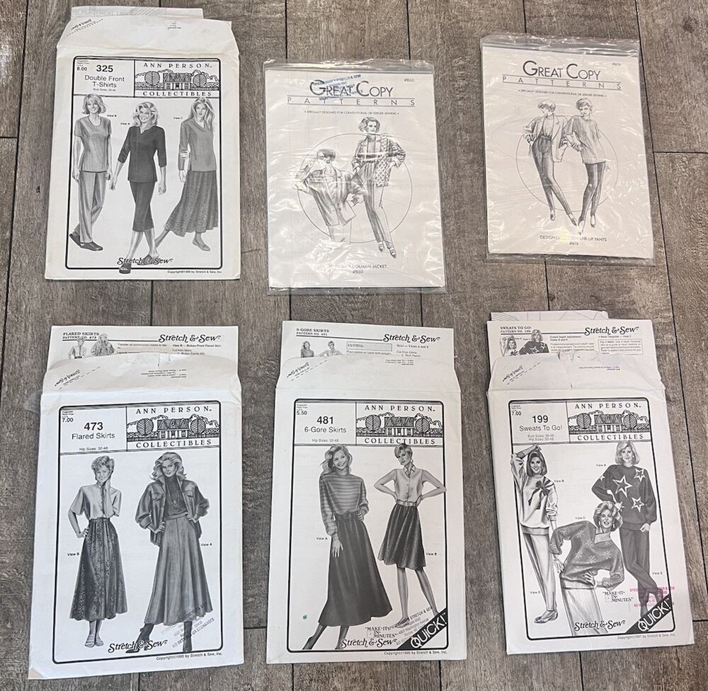 Lot Of 6 Vintage Ann Person Collectibles & Great Clips Sewing Patterns - Picture 1 of 13